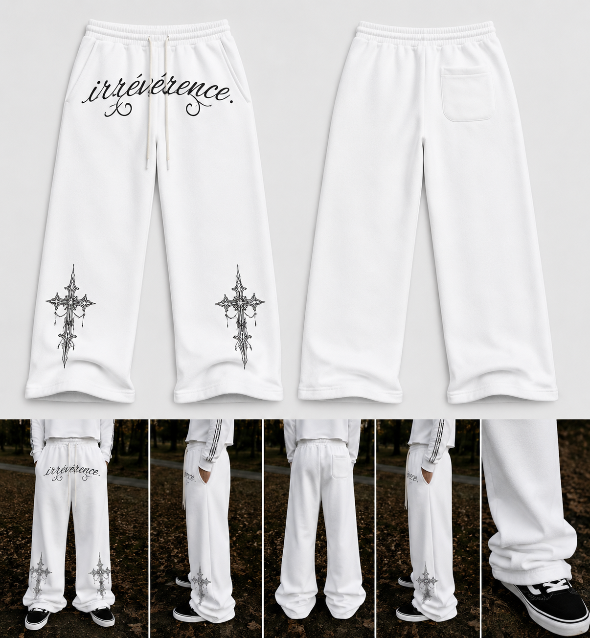 White baggy sweats